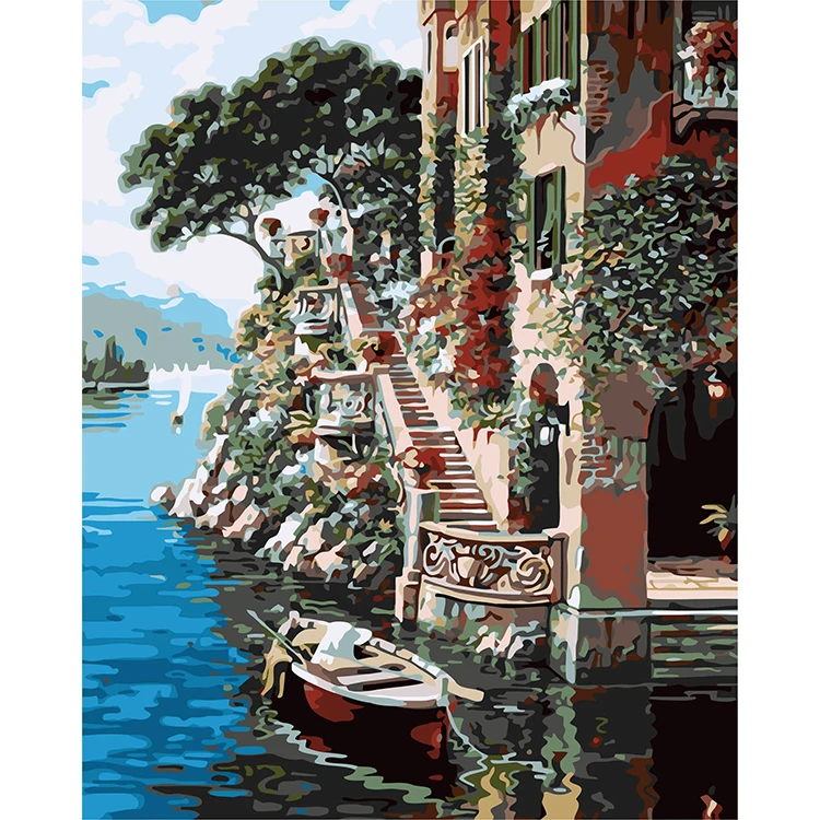  paint by numbers diy oil paint art boat easy paint by numbers for adults
