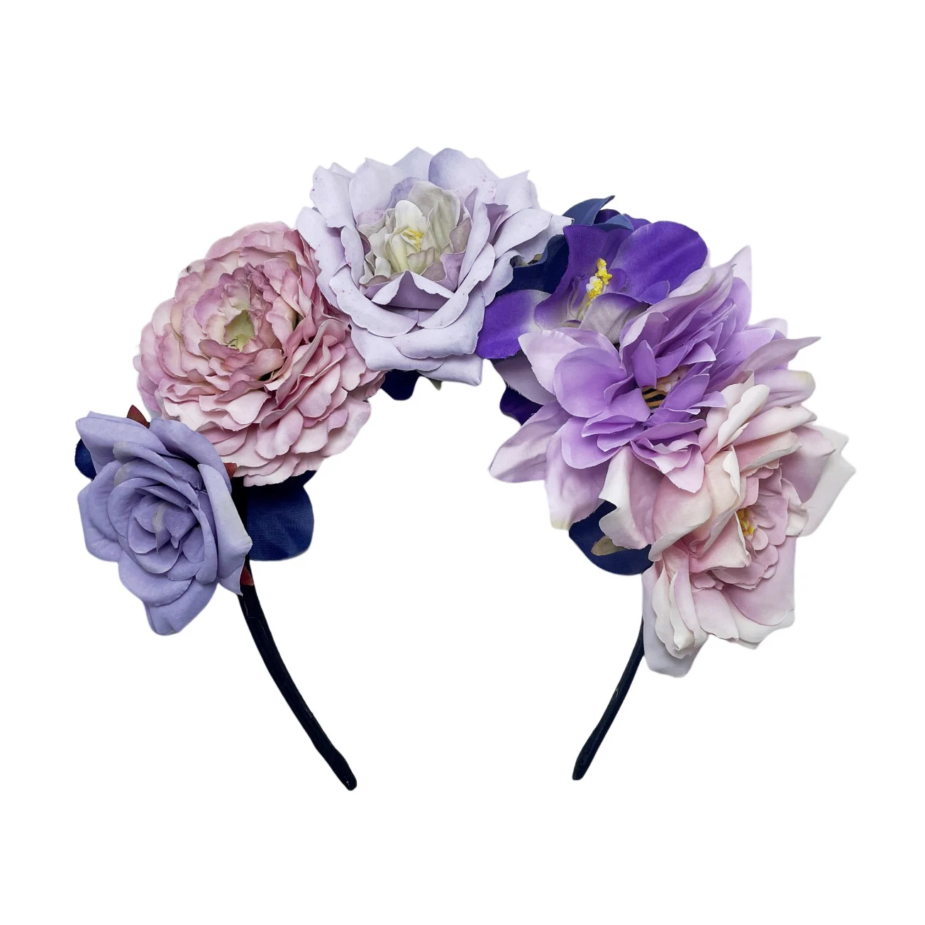 Women Artificial Hair Accessories Simulation Flower Hair Ring Adjustable Fabric Wedding Wreath Crown Rose Headband For Bride