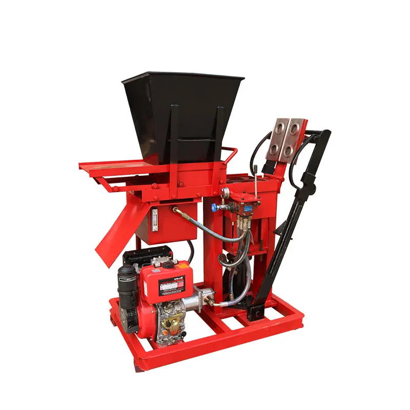 ZEYU Factory Manufacture ZY2-25 Interlocking Brick Machine Easy To Operate Diesel Mini Clay Block Forming Machine