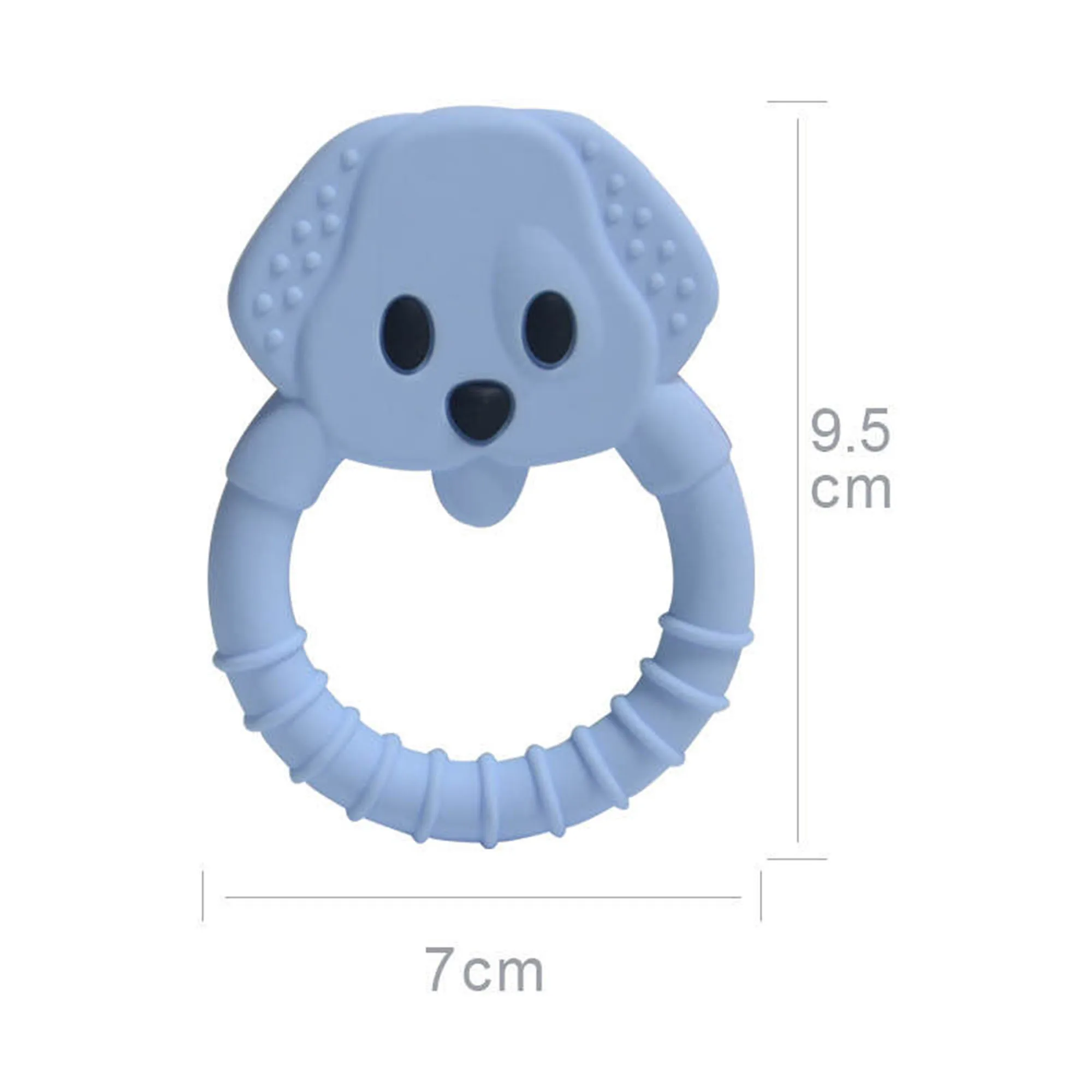 Hot sale Safety Squeaky Baby teether Chew Toy in natural rubber silicon