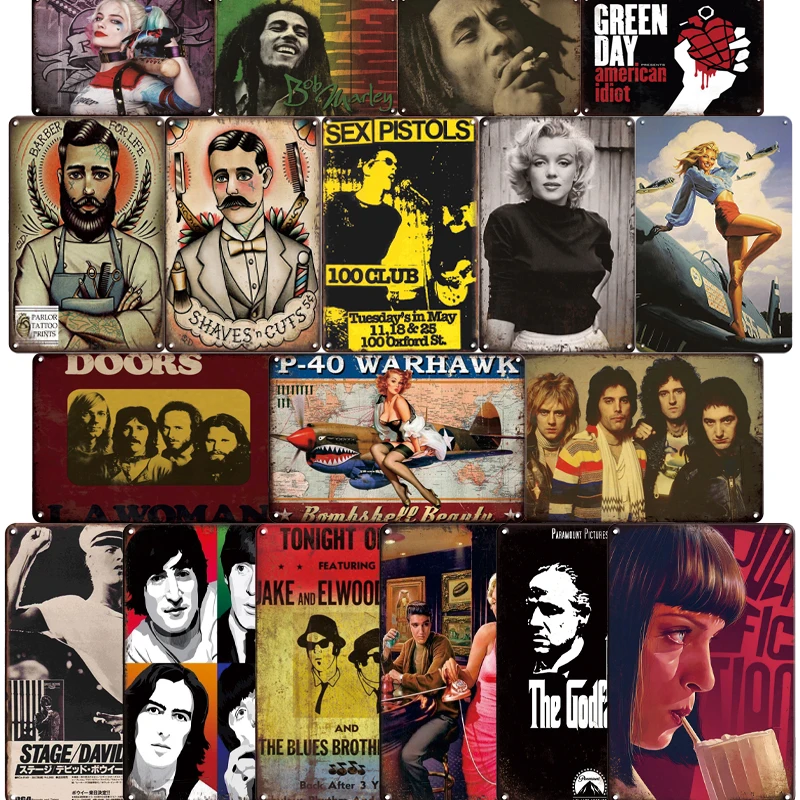 Movie Metal Poster Plaque Vintage Film Tin Sign Wall Decor for Man Cave Bar Pub Club