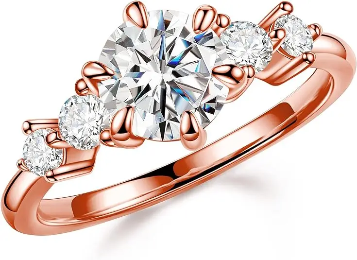 Customised Ladies Engagement Wedding Ring with Moissanite Diamond 304/316 Stainless Steel Oval Cut Zircon for Parties