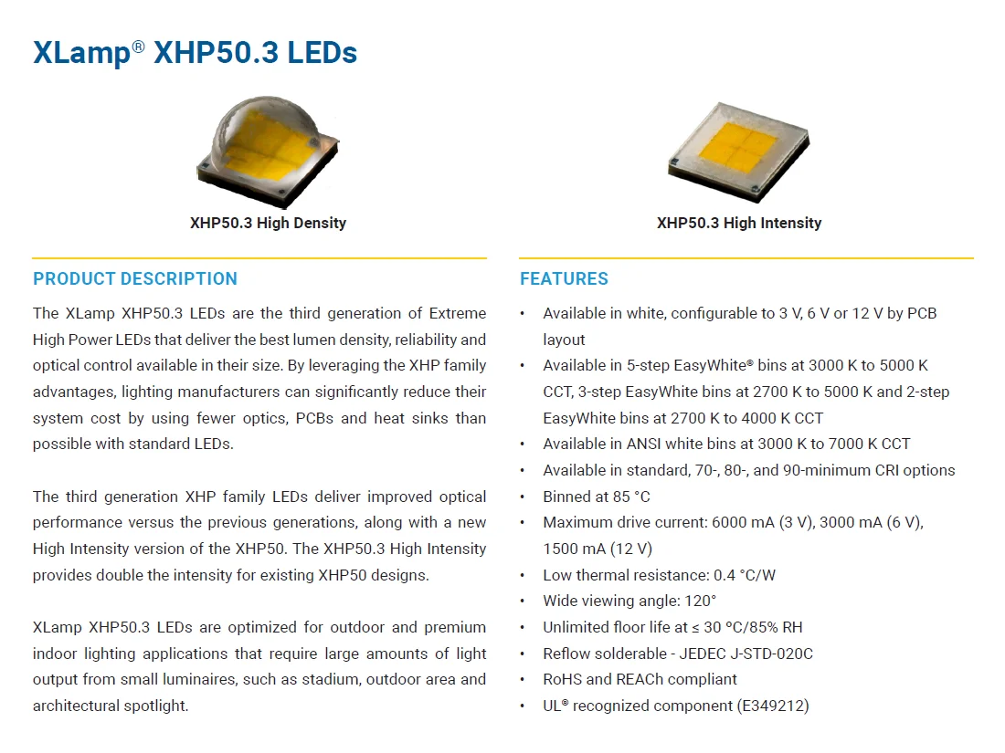 Оригинальный источник освещения SMD 5050 3V 6V 12V C ree xhp50 3 высокой интенсивности 18W холодный белый 5700K светодиодный Диод для портативного