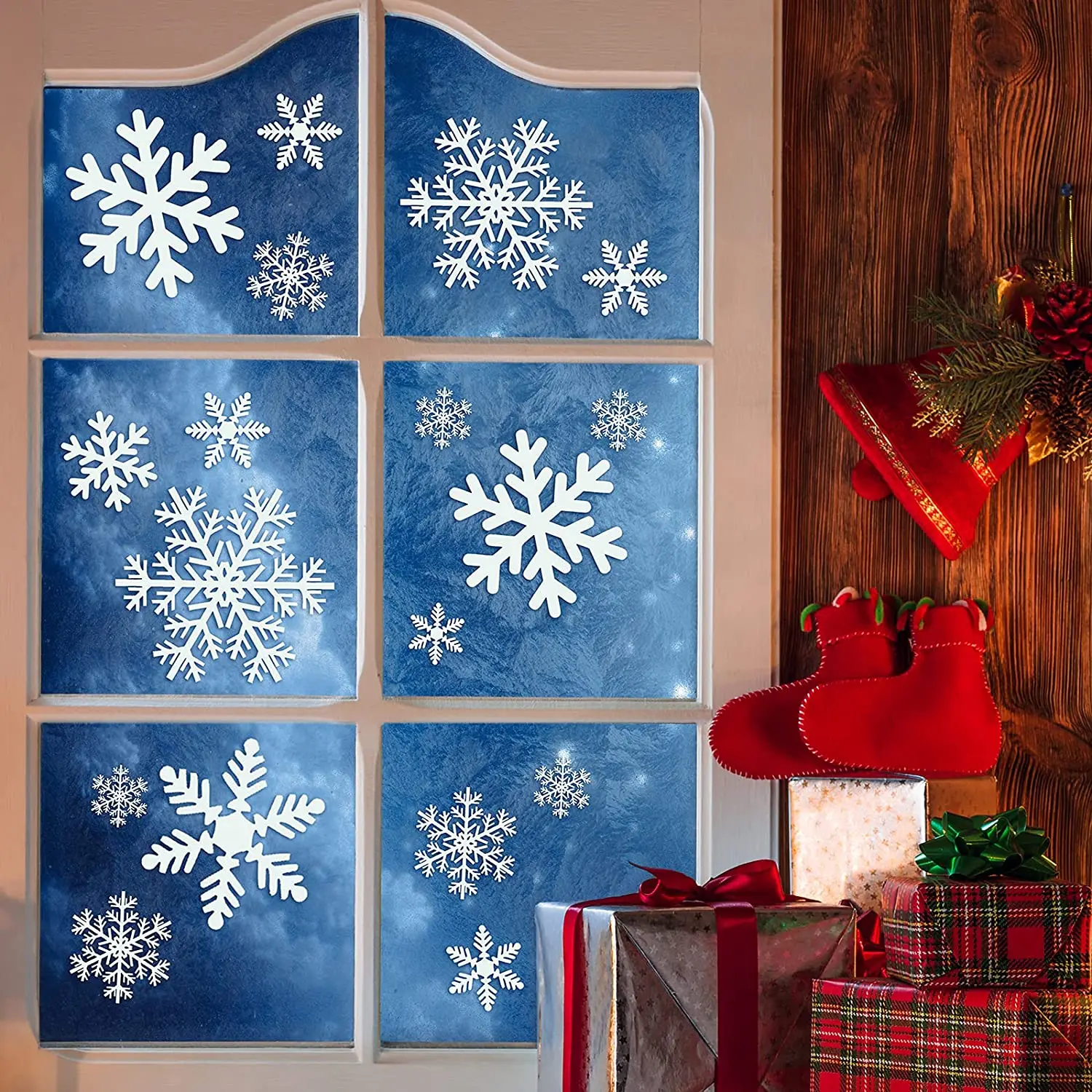 Christmas Window Decorations Christmas Window Stickers Static Snowflake Stickers Reusable Stickers
