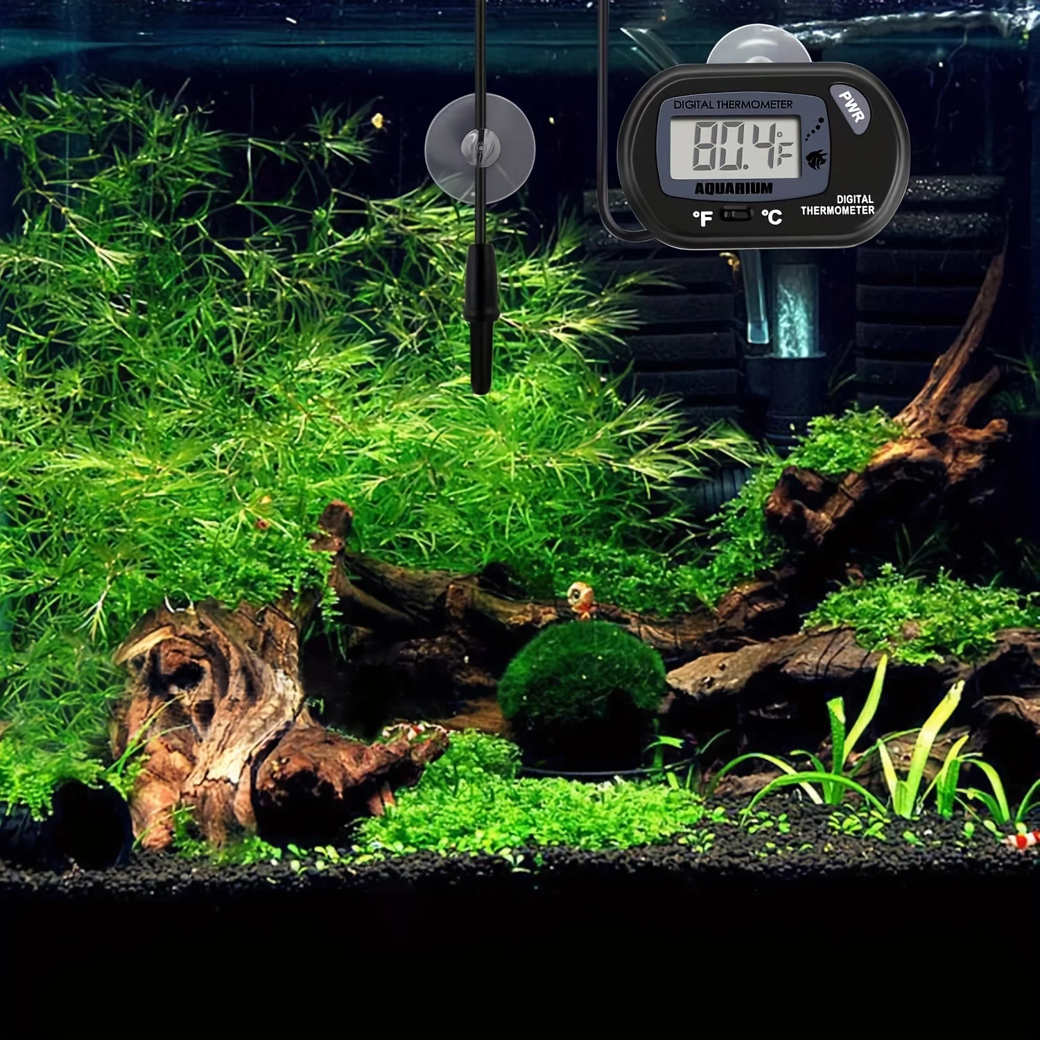 Fish Tank LCD Digital Aquarium Thermometer With Water-Resistant Sensor Probe And Suction Cup For Reptile Turtle Incubators