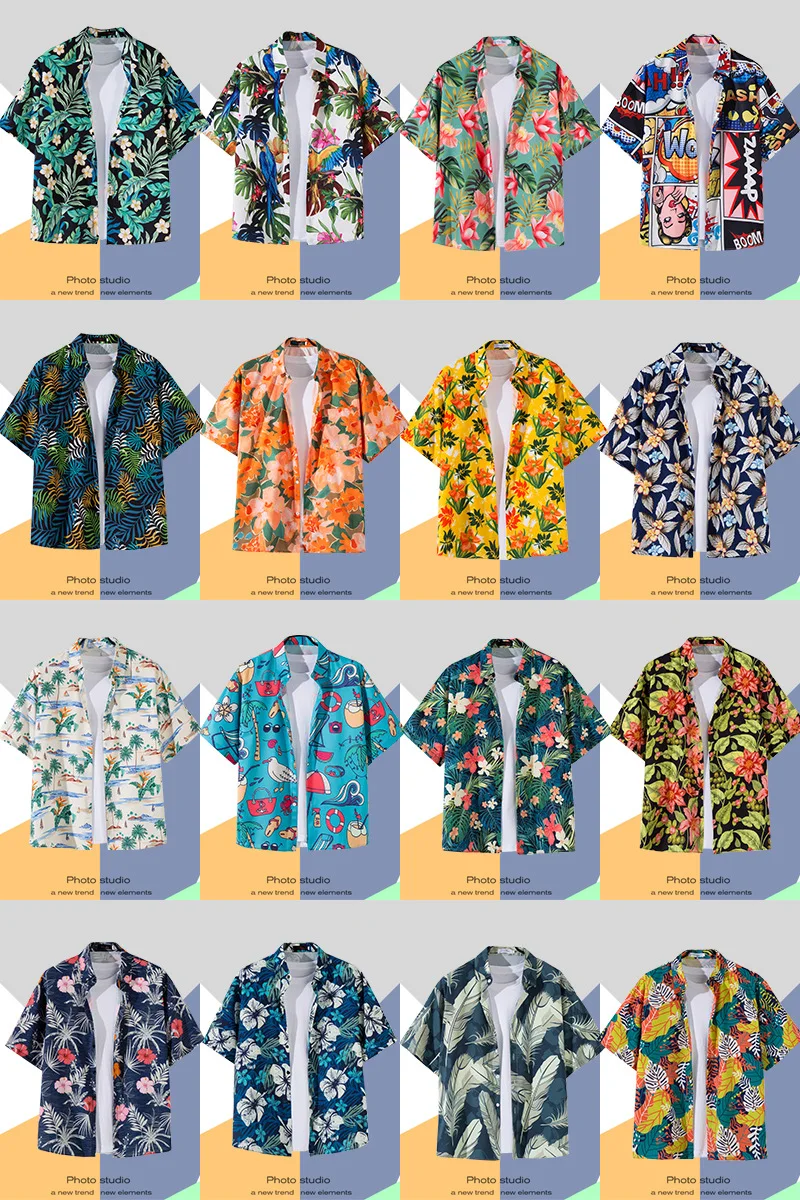 2024 Resort Designer Summer Shirt For Men Short Sleeve Hawaii Beach Shirts Men Casual Custom Hawaiian Shirt