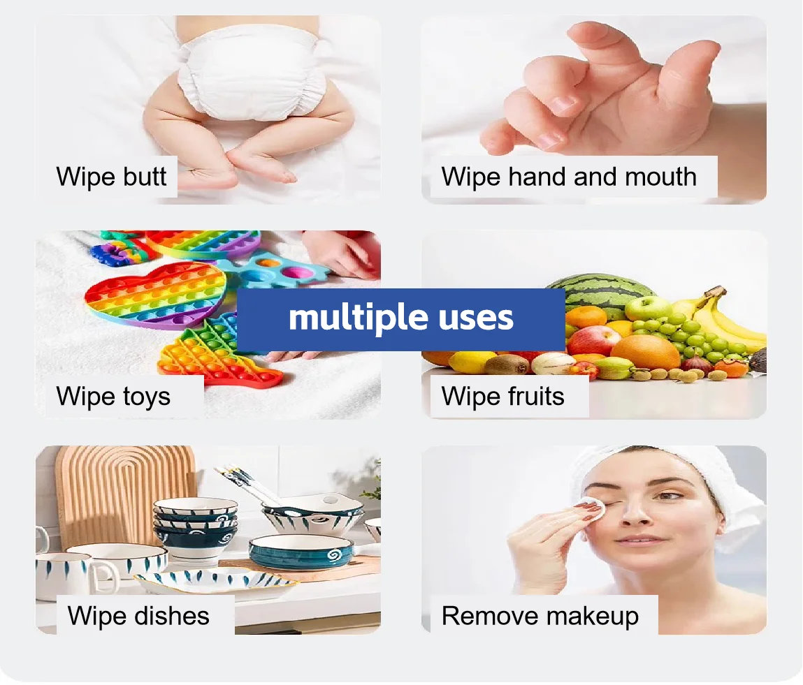 OEM/ODM Customized Wipes Customized Logo Bamboo Fiber Organic Natural floor wipes soothes skin Antibacterial wipes