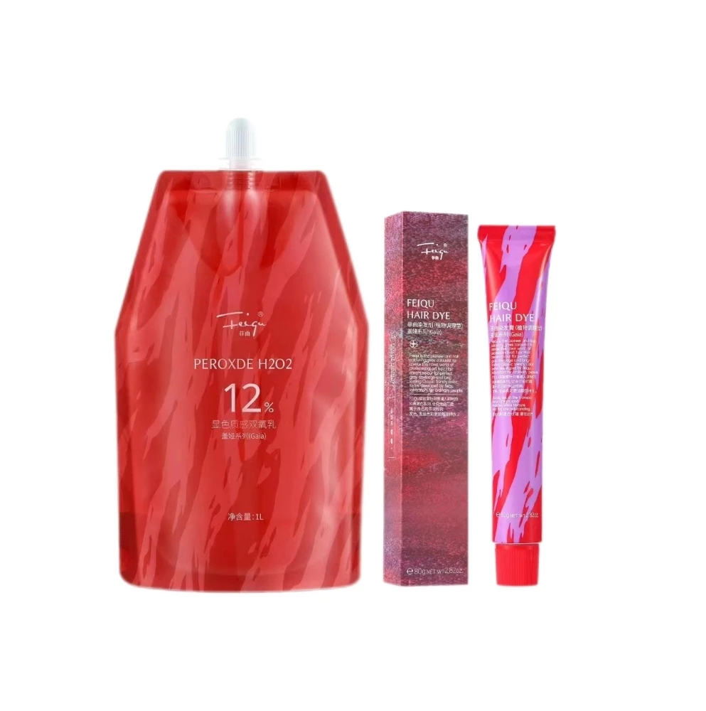 Feiqu Private Label Natural Hair Care Products Salon Professional Permanent Color No Ammonia Color Hair Oxidant Cream Developer