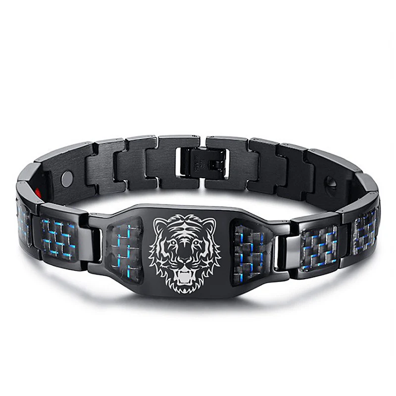 Hongyu 2021 Couple Stainless Steel Energy Magnetic Bracelet Health Magnetic Therapy Bracelet