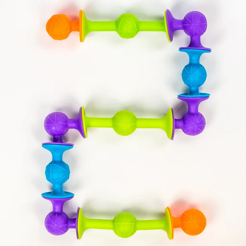 Zhiqu Toys Silicone Soft Building Blocks Sticky Play Children Educational Toy DIY Big Particle Building Blocks Sucker Toy