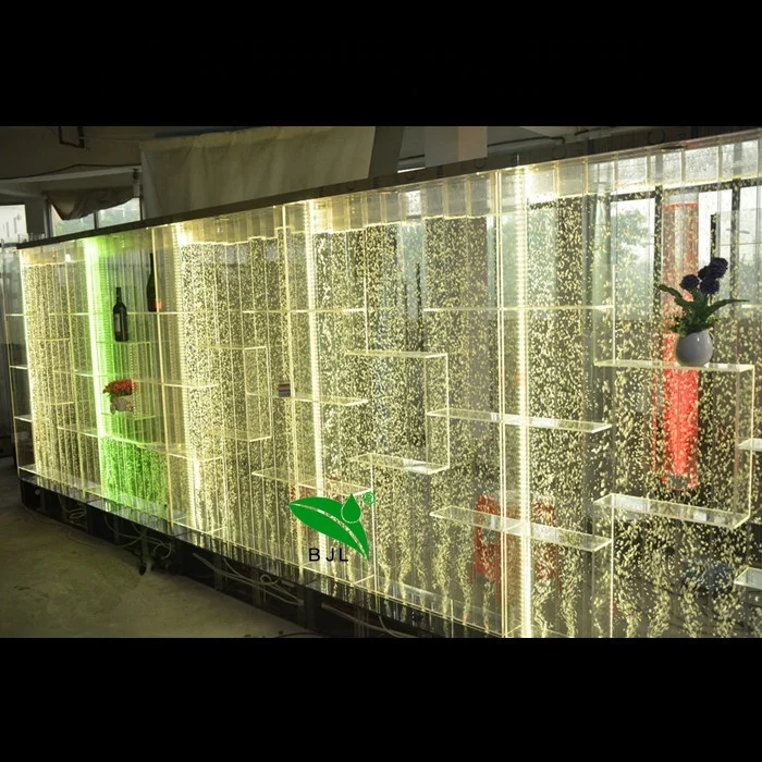 color changing LED lighting water bubble wall acrylic bar wine cabinet bar furniture