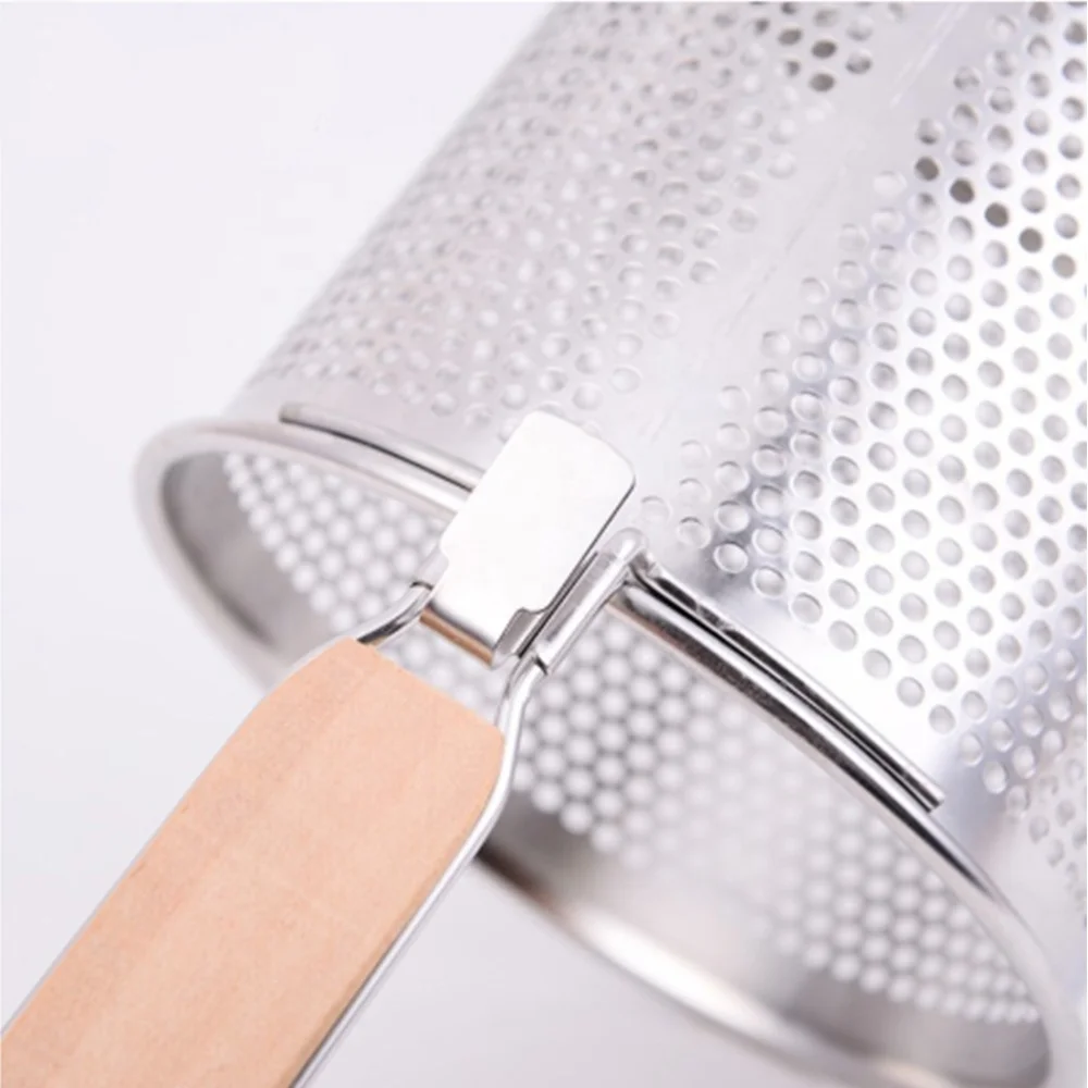 Cooking Spoon Fried Food Noodle Hot Pot Strainers Filter Wood Handle Colander Stainless Steel Kitchen