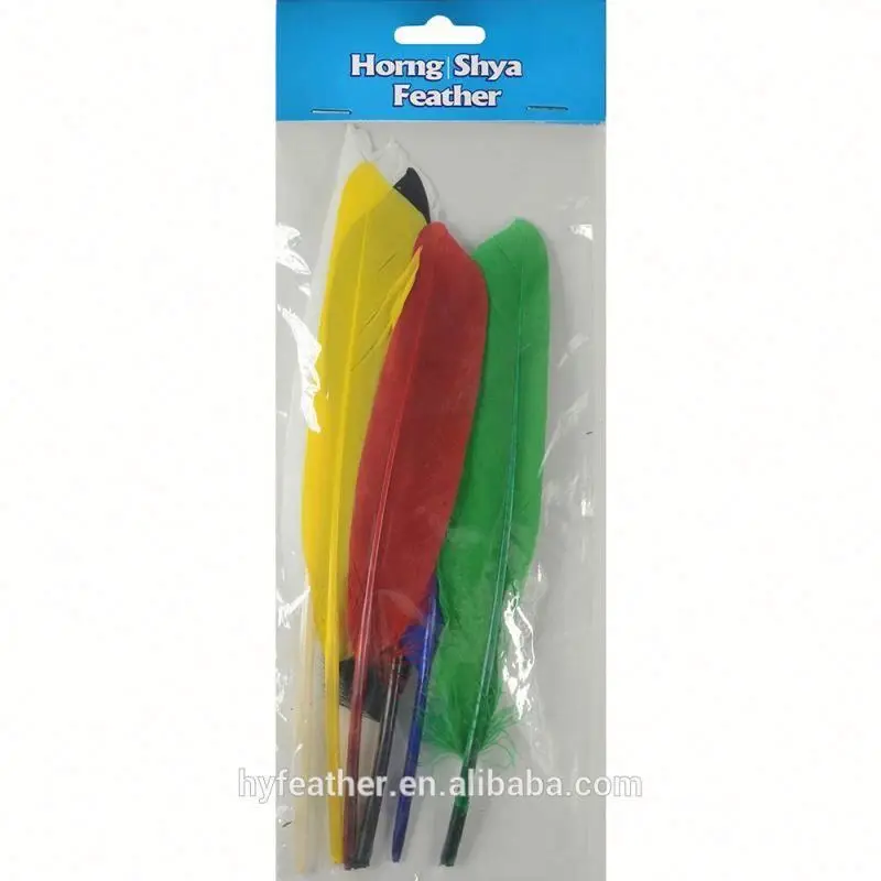 Wholesale Handmade Dyed 7-9inch Natural long large black Brown Decor Bulk White Goose Wing Quill Feather for DIY hat accessory