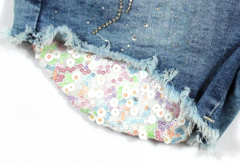 
S&G Toddler Girls High Waist Shorts Denim Shorts Kids Casual Blue Solid Bottoms Girls Clothing Outfits 