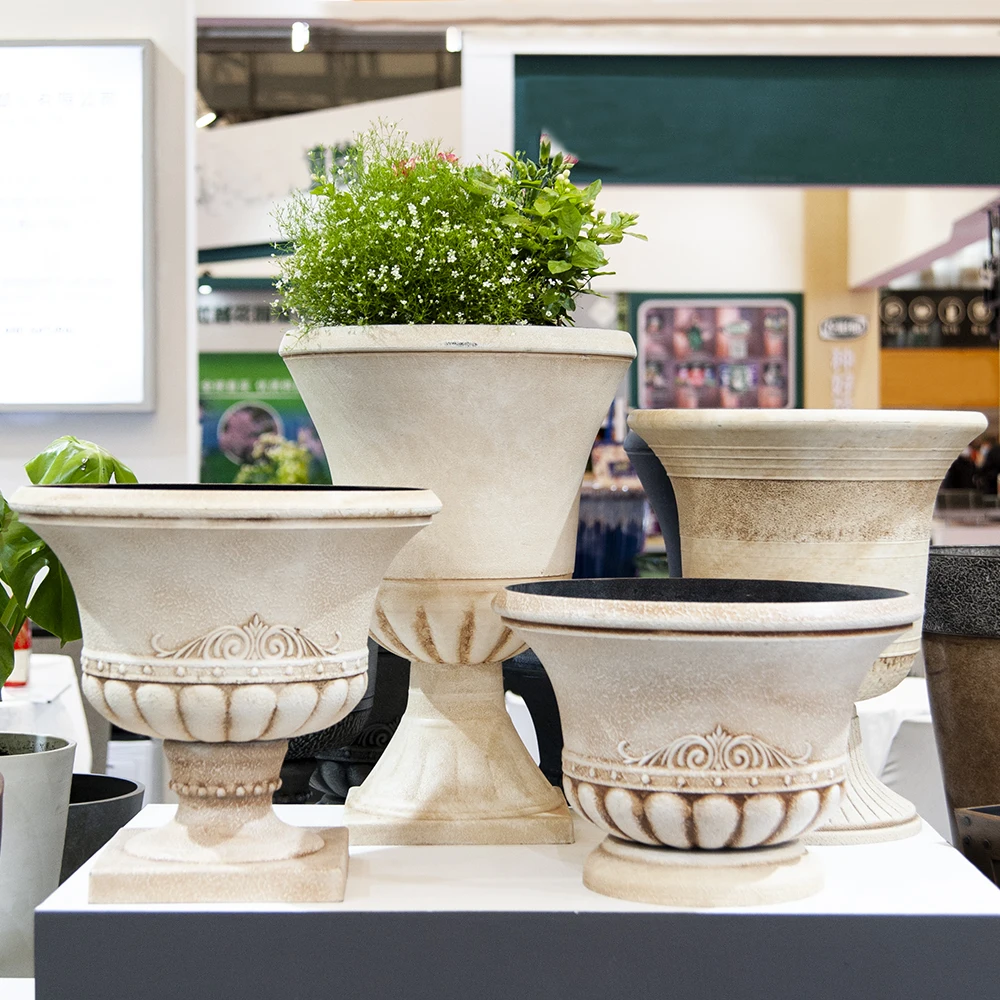 European Antique Urns and Pedestal Plastic Flower Pots Home Decoration Garden Decoration Urn Used with Flower/green Plant Europe
