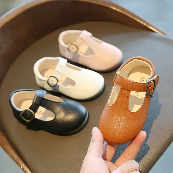 
girl pu leather shoes nude shoes 
