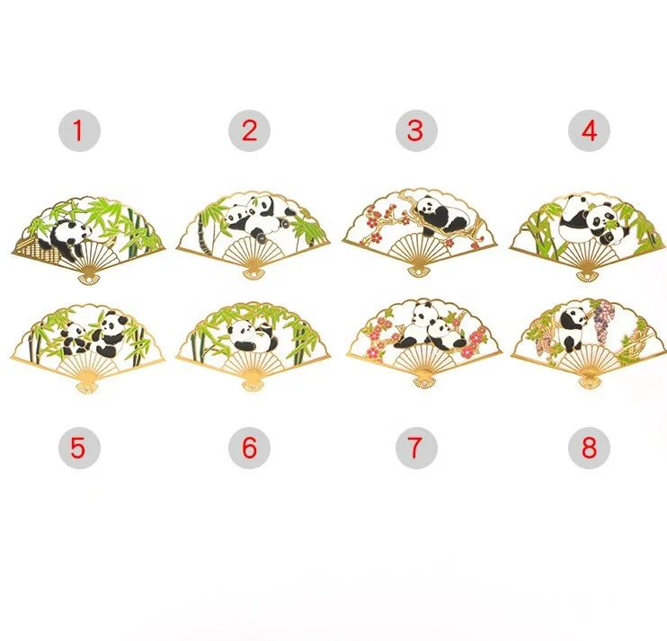 Delicate Chinese Style Souvenir Gifts Custom Metal Bookmark Giant Panda Pendant Bookmarks