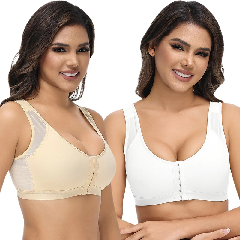 Wholesale Plus Size Front Closure Bra Post Surgery Compression Support Bra Back Support posture shapewear Bra