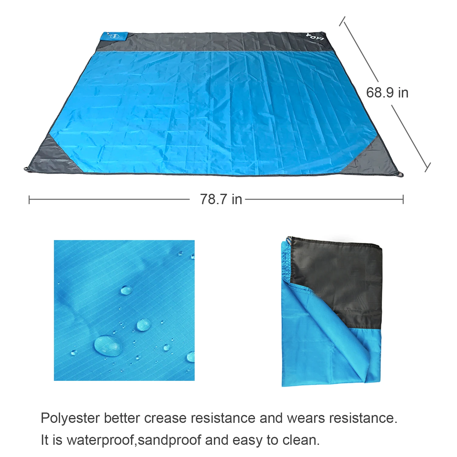 Водонепроницаемое пляжное одеяло, одеяло для пикника и кемпинга, без песка, складной пляжный коврик