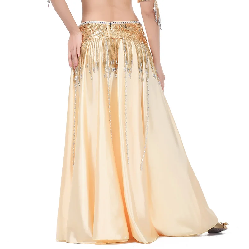 Satin Belly Dance Skirt With 2 side Slit BellyQueen