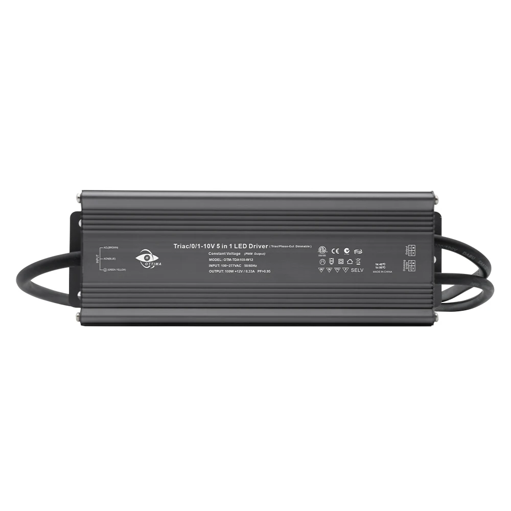 7 years warranty UL cUL ETL  cETL FCC Class 2. ROHS  5in 1  Triac Dimmable LED CV Driver for  30W 60w 80W 96w 100W  IP67