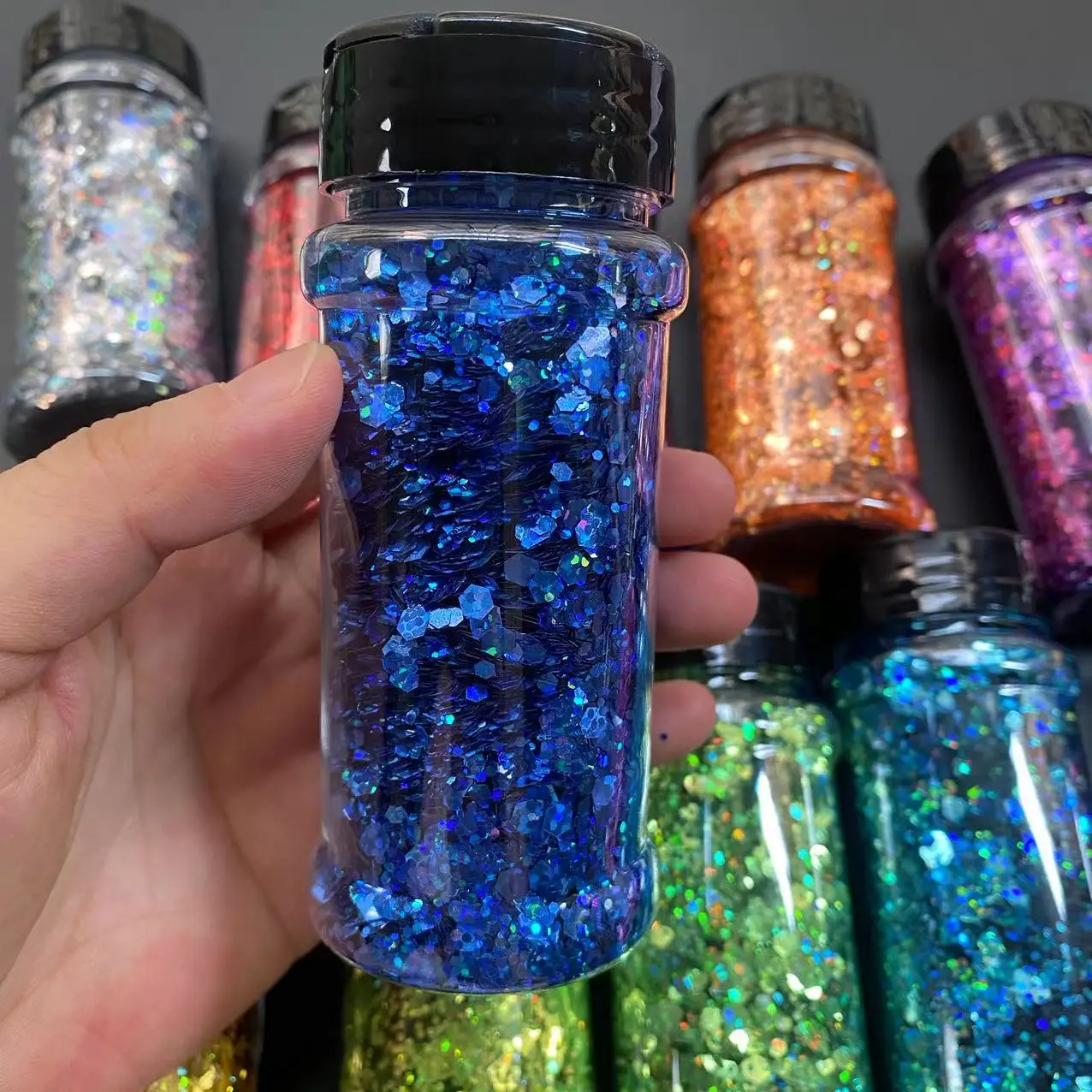 Bulk Sparkly Shiny Mixed Glitter 2Oz Shaker Bottle Chunky Nail Chunky Glitter Bulk