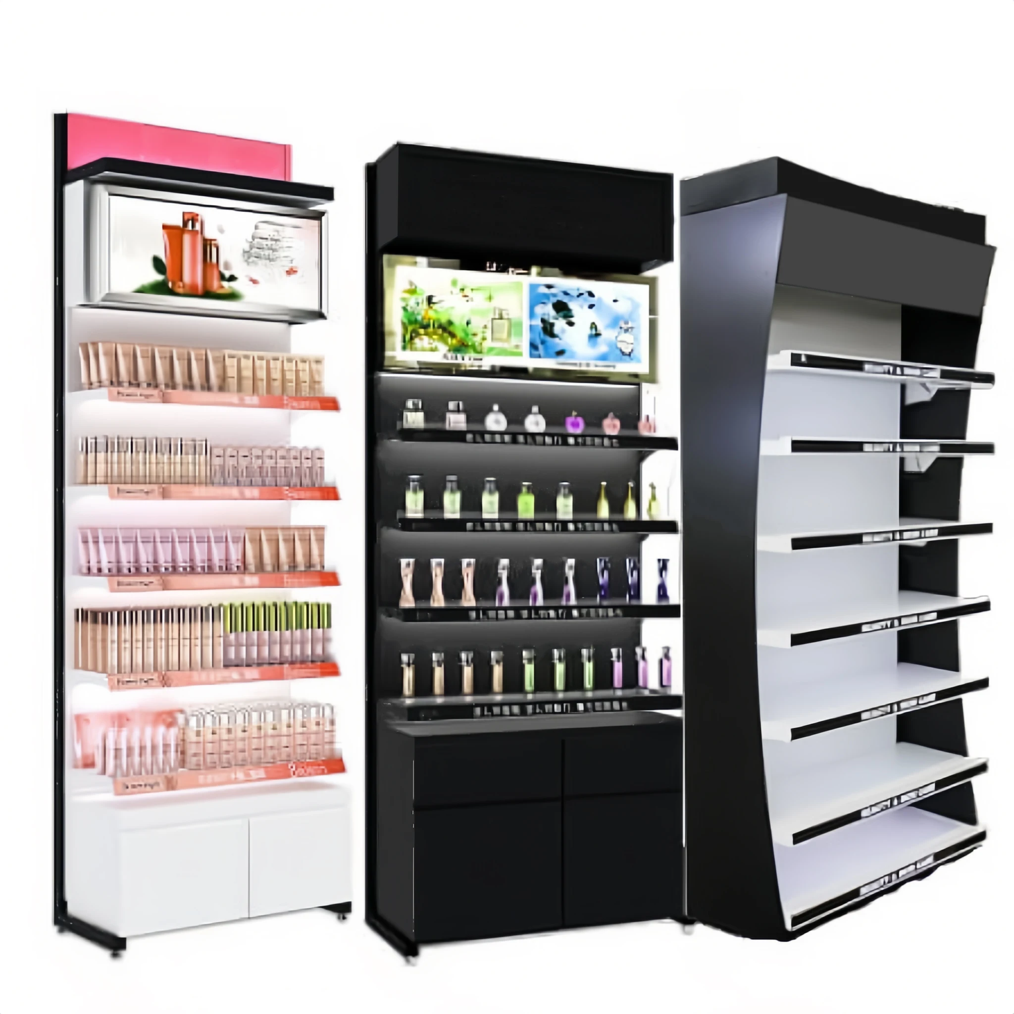 Modern Design Customized Retail Shop Cosmetic Rack Makeup Display Stand for Store