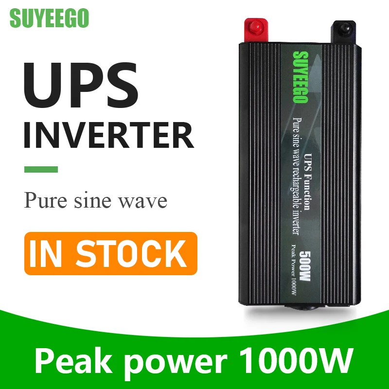 SUYEEGO хорошее качество 12 В 220 500 Вт 1000 1500 2000 UPS зарядное устройство чистая Синусоидальная волна инвертор для рынка ЕС в наличии