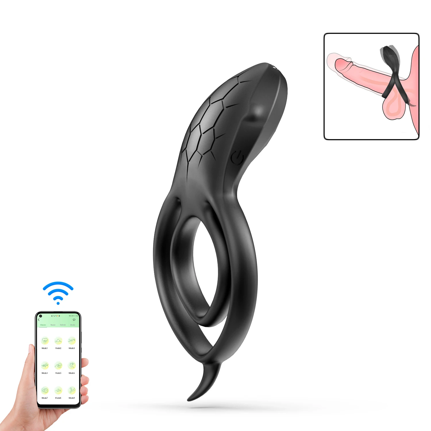 SAMEYO Sex Toy sexy man silicone cock  penis sleeve cock ring condom Clitoris Vibrator Vibrating Cock Ring for couple plays