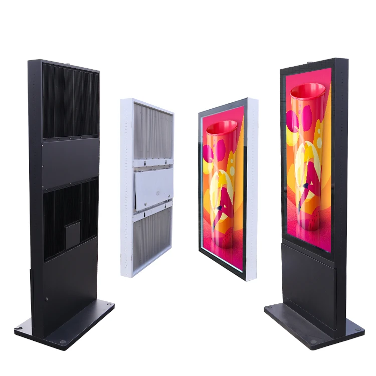 Outdoor vertical standing digital signage IP65 waterproof advertising machine ultra-thin design 10cm advertising display