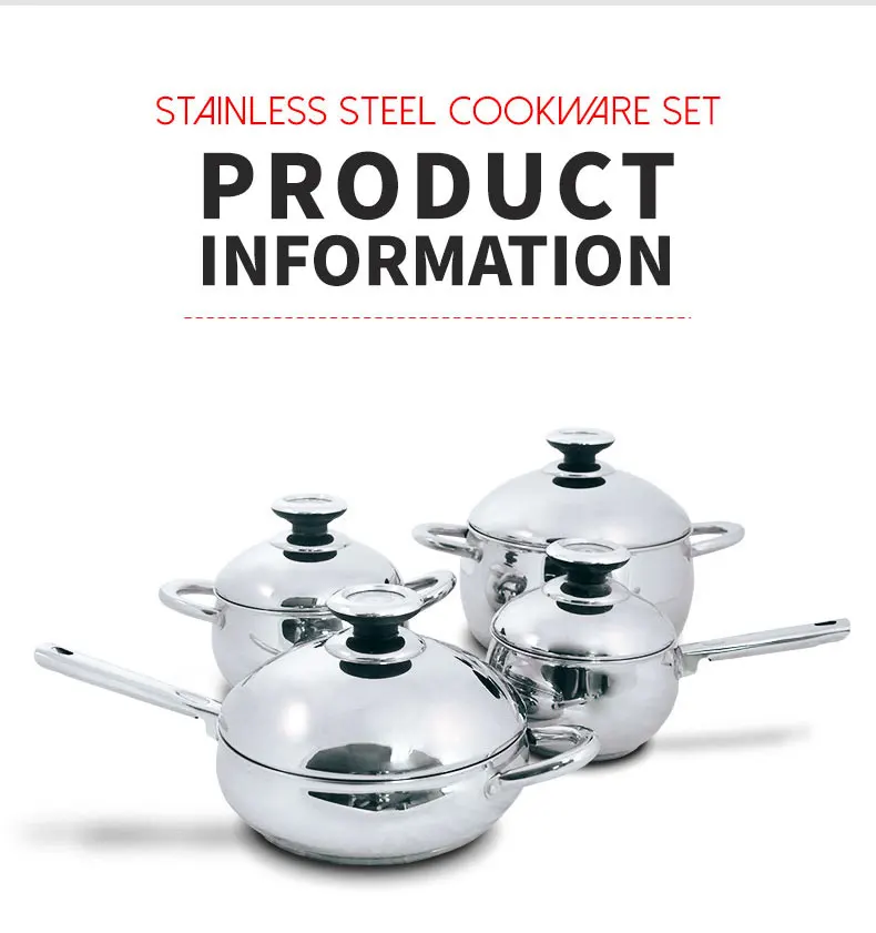 High Quality Kithchenware Cooking Pot Stainless Steel Cookware Set with Thermometer Steel Lid