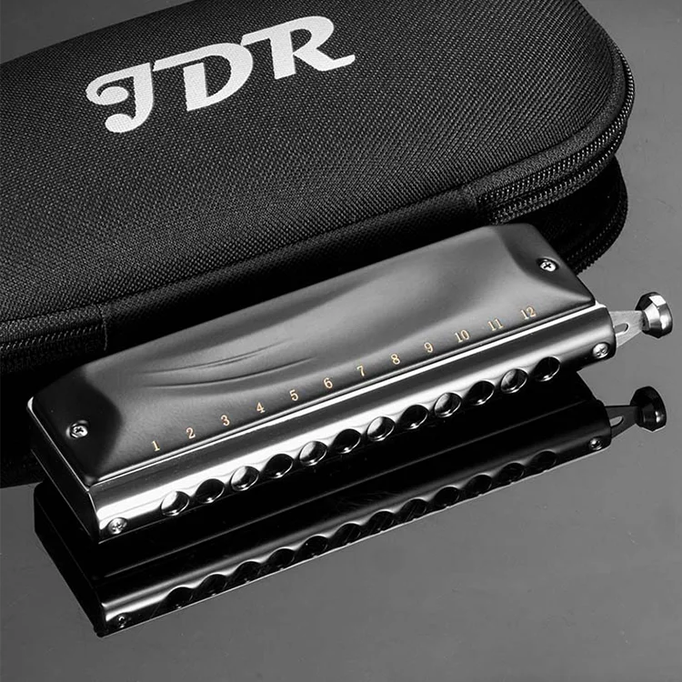 Профессиональная Хроматическая гармоника Jdr, 12 отверстий, 48 тонов, металлическая Хроматическая гармоника