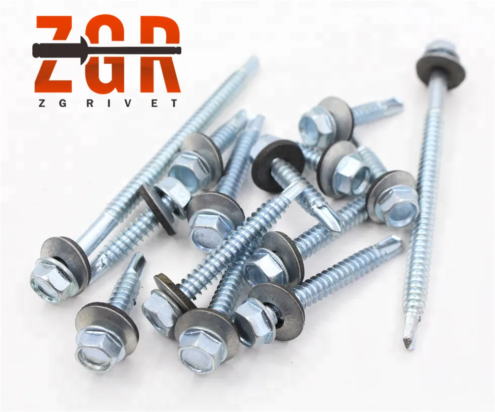 Поставка самосверлильных винтов с шестигранной головкой и шайбой EPDM