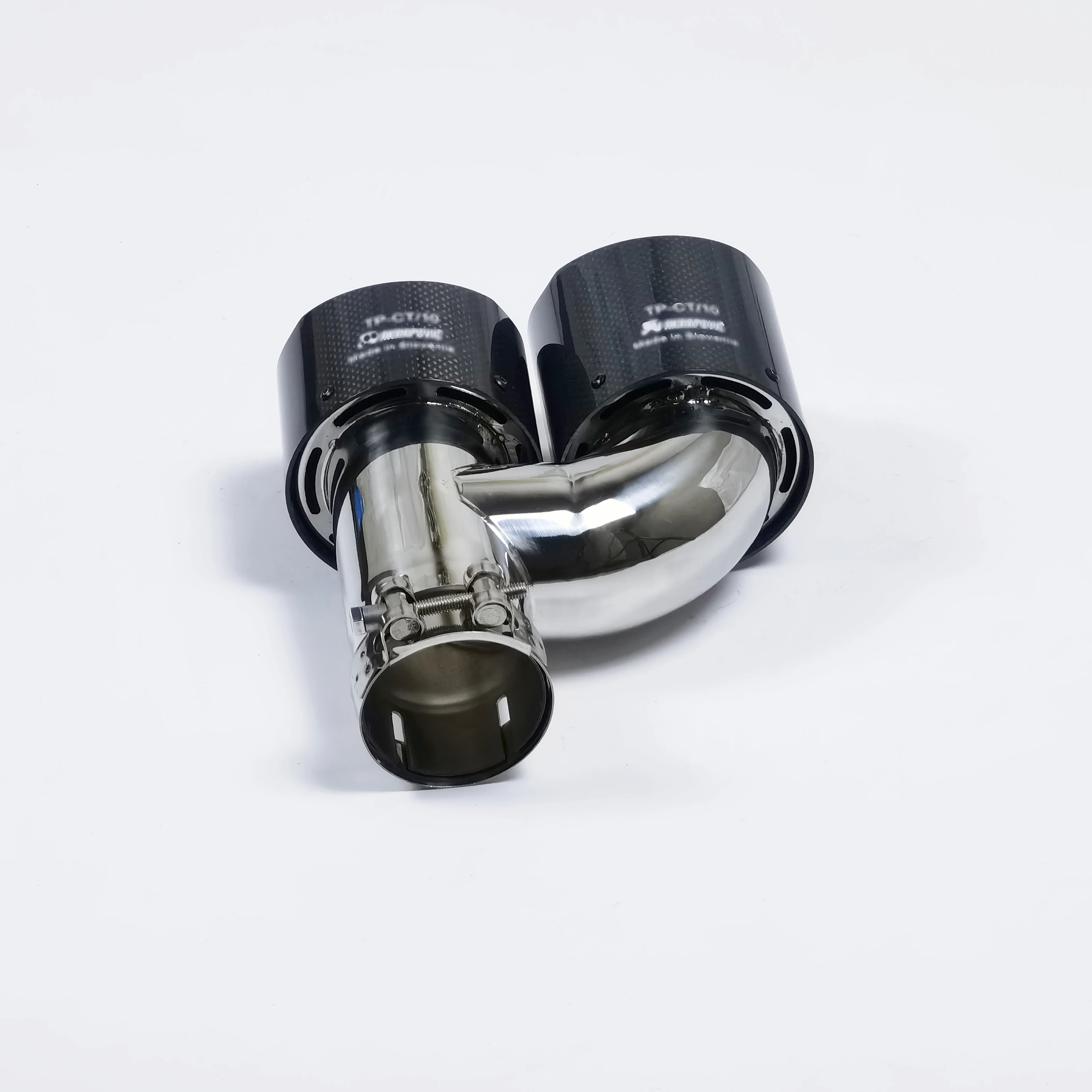 H-type carbon fiber exhaust head Ss304 muffler Automotive double-ended exhaust pipe tip