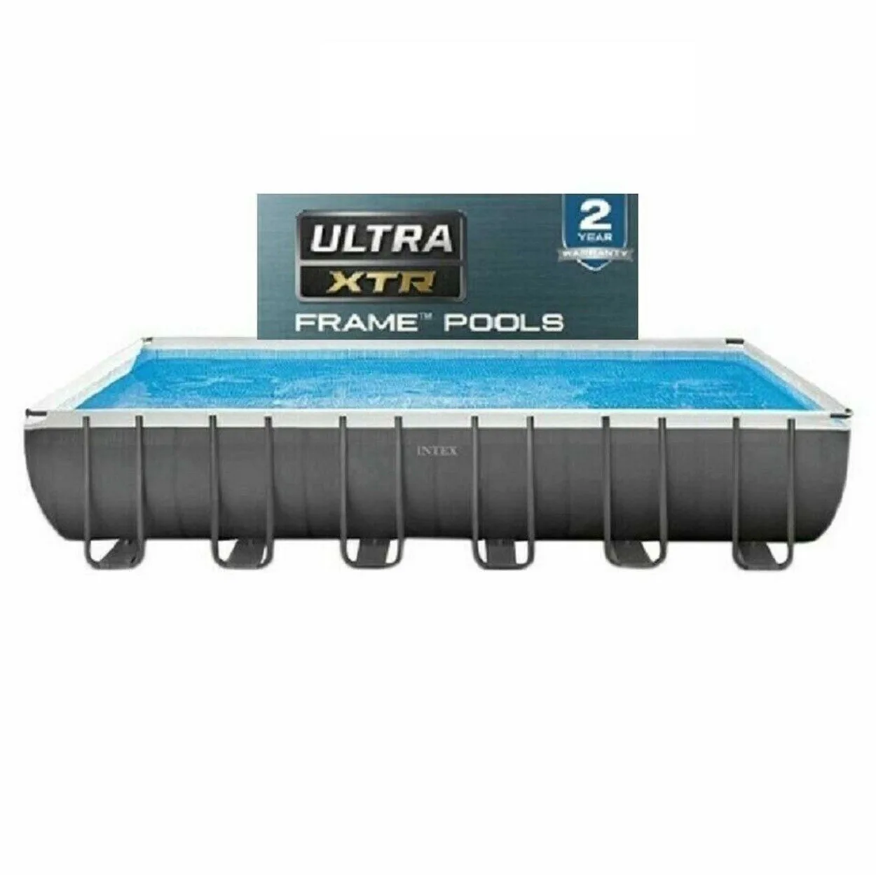 26356 Ultra Metal Frame Rectangular Swimming Pool Set Freestanding Swimming Pool