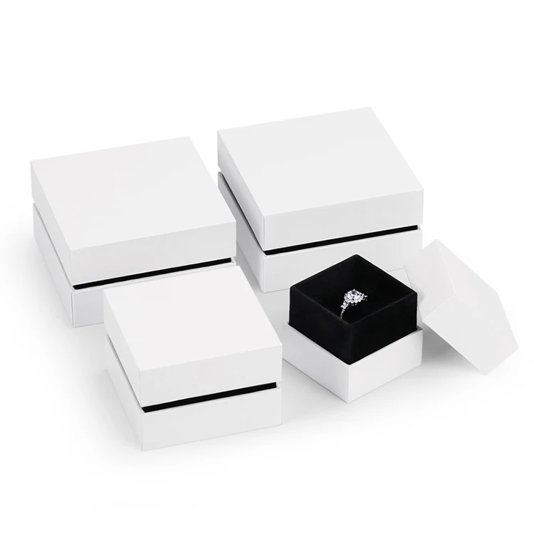 Custom Quality Paper Cardboard Ring Bangle Bracelet Luxury Open Lid Plain White Jewelry Packaging Box