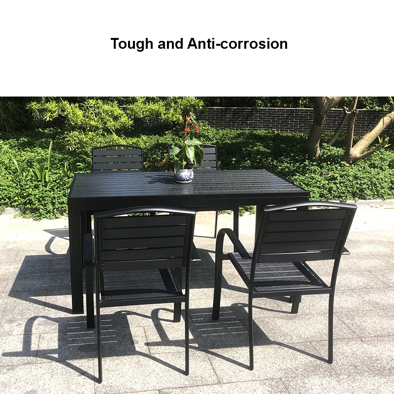 high quality modern plastic  restaurant outdoor dinner table chair set