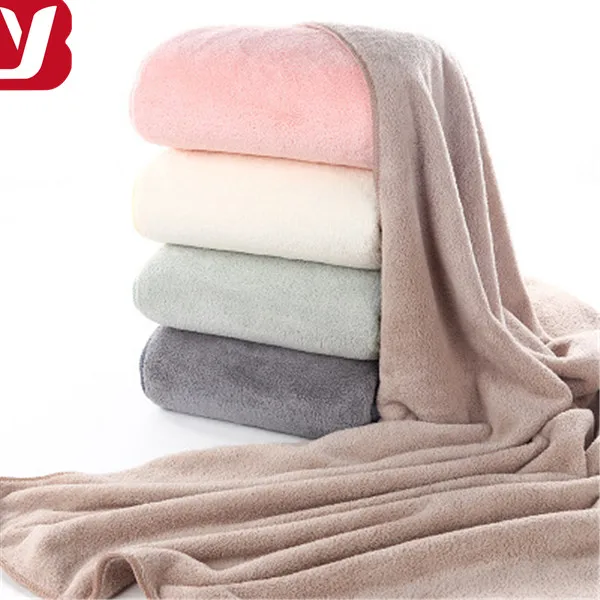 2019 New products custom soft High Density coral fleece towel double bath microfiber towel