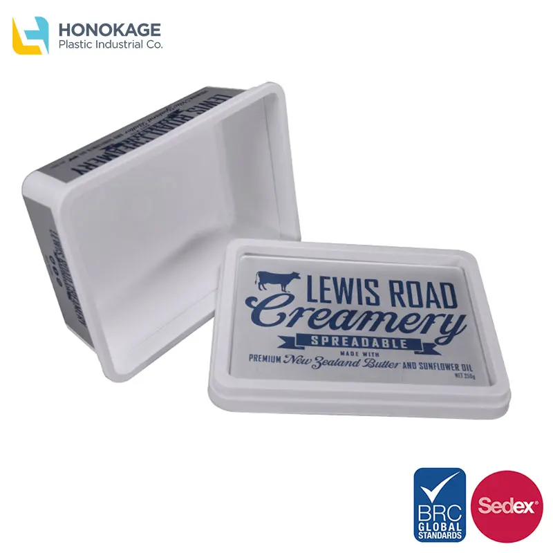 Wholesale Eco Friendly Disposable Custom logo Printing Oval IML Margarine Packaging Cup Plastic Butter Container Spread Cup