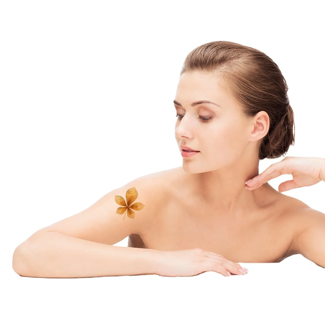 Hot sale classic gold temporary tattoo stickers long lasting effect tattoo transfer paper for body tattoos