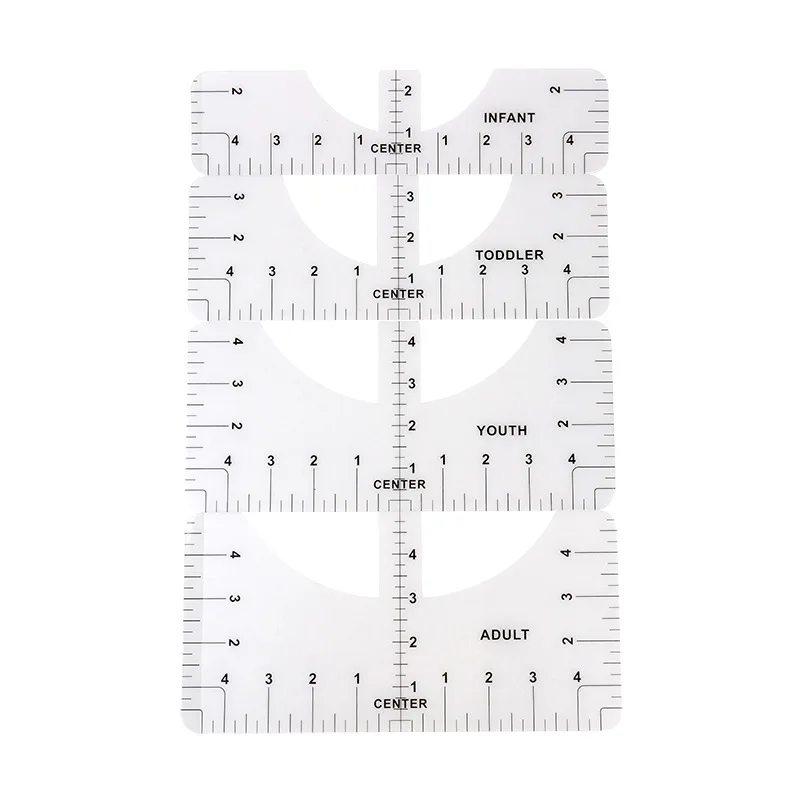 New arrivals T-Shirt Ruler Collar Measuring Ruler V-Neck Round Neck Alignment Tool  PVC clothing Ruler