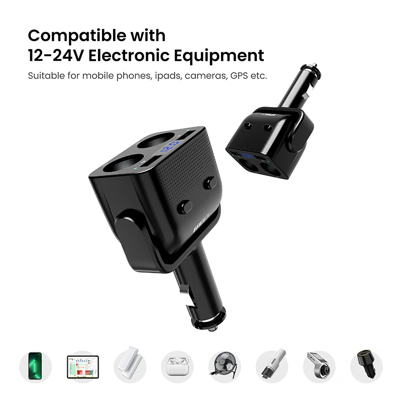 12/24v Car Cigarette Lighter Adapter Socket Splitter Plug Dual Usb Fast Charger Converter 5v/2.4a LED Indicator Universal 12-24v