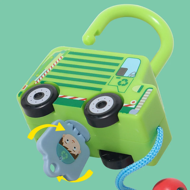 kids learning locks toys with key preschool unlocking matching game early educational cognitive vehicle montessori toys