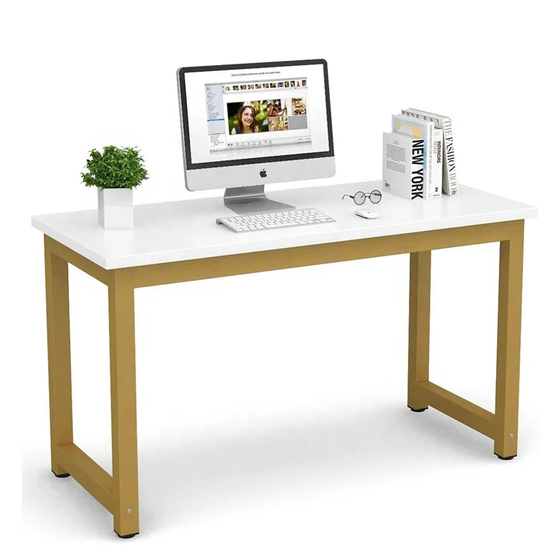 High quality nice white high gloss lacquer modern reception computer desk white color large size room office vanity desk white