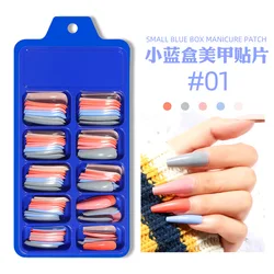 Ballet full patch nails Long French False Nail Natural Nude White Press on Nail Tips