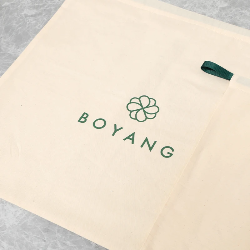 Custom Recycled Drawstring Cotton Fabric Shoes Packing Dust Bag