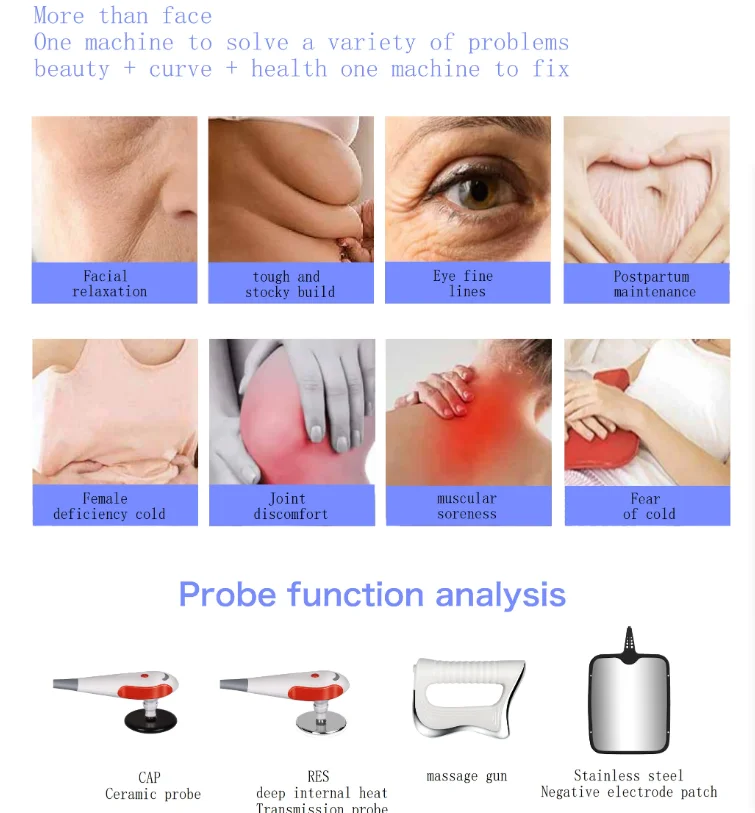 448KHZ RF Tecar Therapy RET CET Diathermy Body Sliming Machine Pain Relief Skin Tightening INDIBA Deep Care 2024