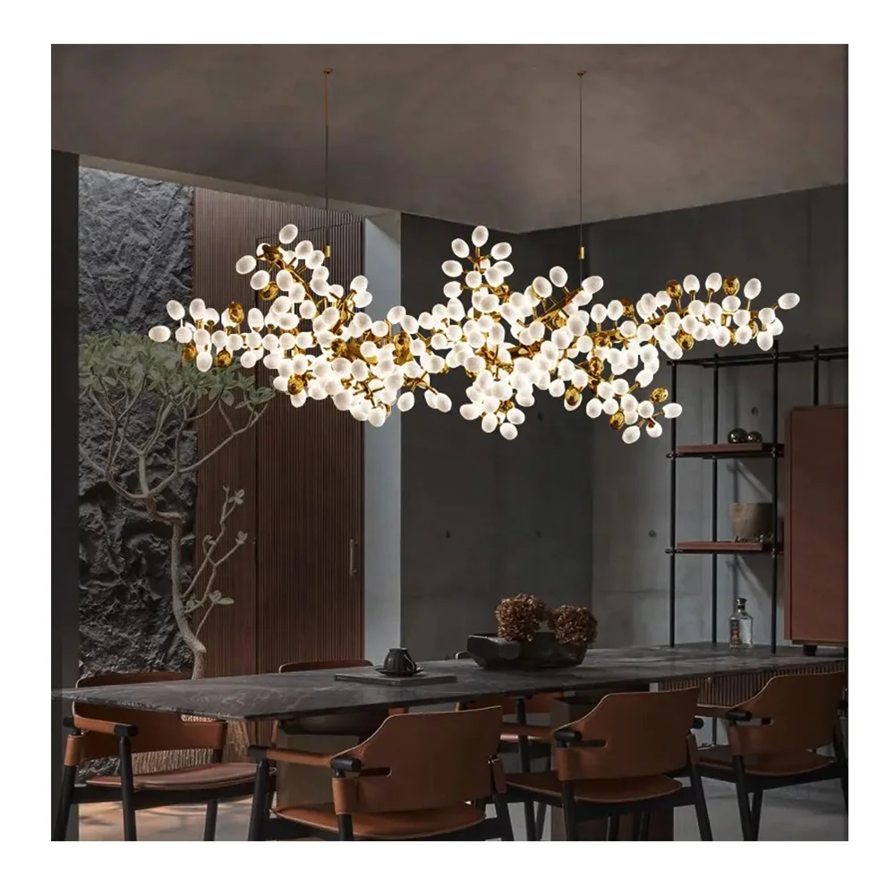 Custom Art Glass Ball Branch Chandelier Lamps for Living Dining Room Villa led Lighting Pendant Light Hotel Project Chandeliers