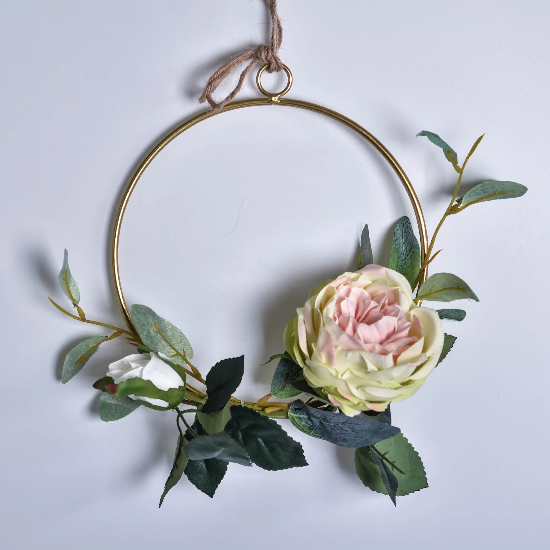 Nordic style creative ins iron geometric garland hemp rope wall hangings pendant