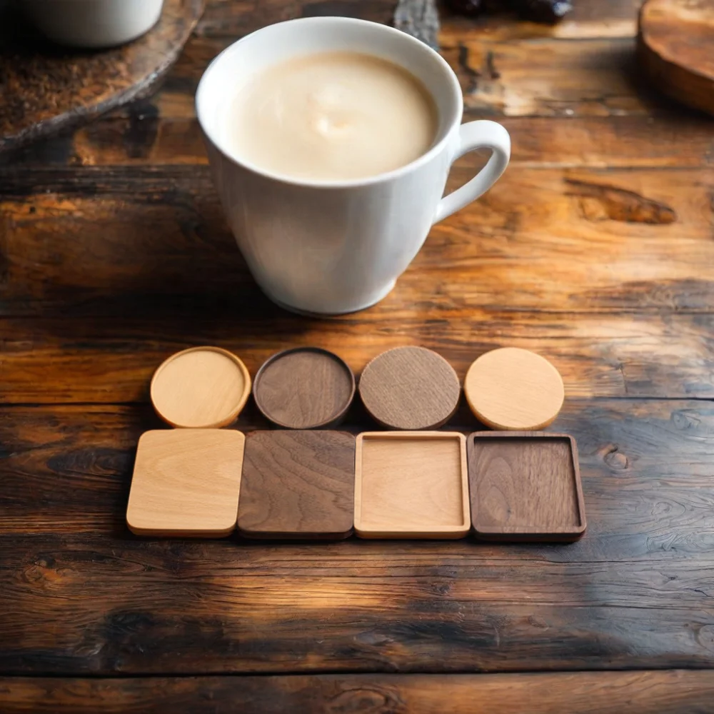 Custom beverage Coffee Blank Pallet Cup Mat tea cup coaster Custom Sublimation Coasters For Drink Square round Wood Coaster